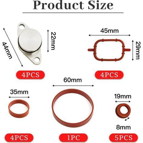 4×22mm Kit Suppression Clapets Admission M47/M47TU Joint Bouchon Collecteur 11612245439 pour E87 E46 E90 E91 E92 E93 E39 E60 E83 E53 (1/4)