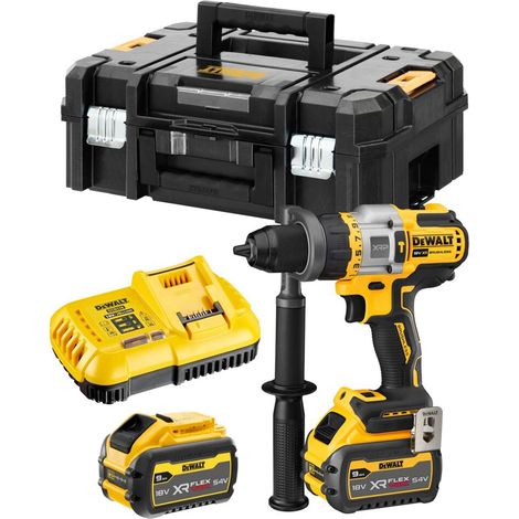 DeWalt DCD999X2 Cordless 18V XR FLEXVOLT ADVANTAGE 9Ah Combi Drill & Case Set