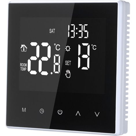 Thermostat intelligent, chauffage électrique au sol programmable hebdomadaire avec grand écran LCD, pour maison, école, bureau, hôtel, 16 A (pas de type Wi-Fi)-VSIAISV (1/5)