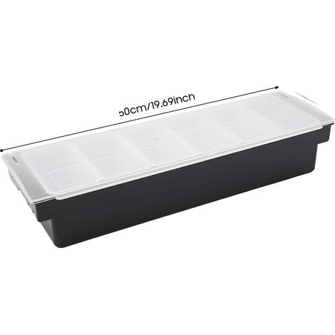 Recipiente para almacenar alimentos, 6 compartimentos, tapa antipolvo, negro. (1/2)