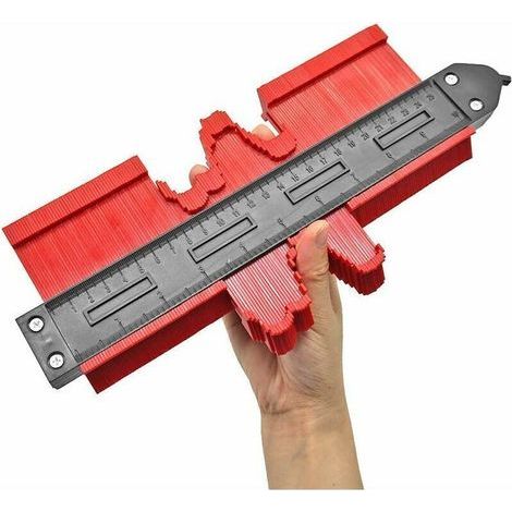 Sonderangebot – Konturenlehre, E25cm Profillehre Messlineal für präzises Markieren von Fliesen, Laminat und Holz (10 Zoll, Rot), von DEBUNS (1/5)