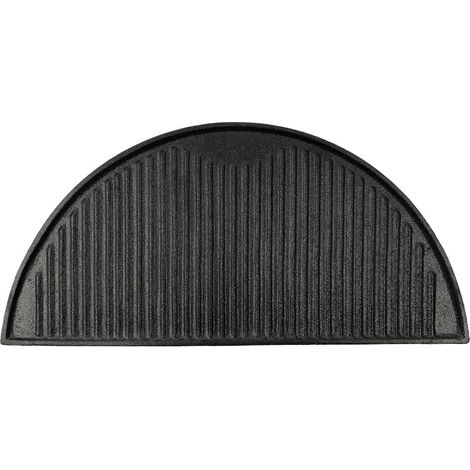 Demi-plaque de cuisson en fonte réversible Patton pour barbecue kamado - 30,5 x 14,5 cm