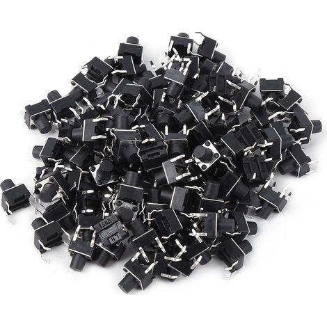 Interrupteur tactile momentané 100pcs, mini micro tact switch, 6 x 6 x 7mm (1/5)