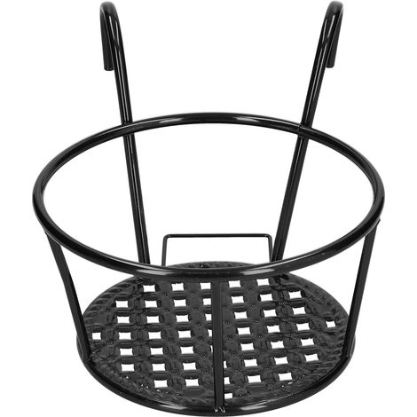 Jardinière suspendue pour rambarde extérieure, pot de fleurs en fer noir pour balcon, terrasse et jardin, support de plantes pour rambarde de balcon