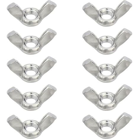 [NEVER USED] 10 Pieces M10 x 1.5 Wing Nuts, M10 Wing Nuts, Stainless Steel Wing Nuts, Butterfly Nuts, Ideal for DIY
