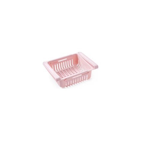 Set mit 2 ausziehbaren Kühlschrank-Aufbewahrungsboxen, verstellbare Einlegeböden, nordisches Rosa (1/5)