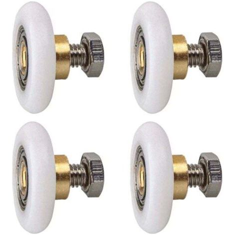 Rouleau de porte de douche, Rouleau Roulette Roue pour Porte de Douche Roulettes Coulissantes Porte Roue de Remplacement pour Rouleau 4 pièces (20MM)