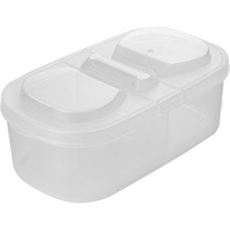1 boîte d'assaisonnement avec tiroir, boîte de rangement portable pour épices à double couvercle, pot d'assaisonnement simple (double couvercle). (1/5)