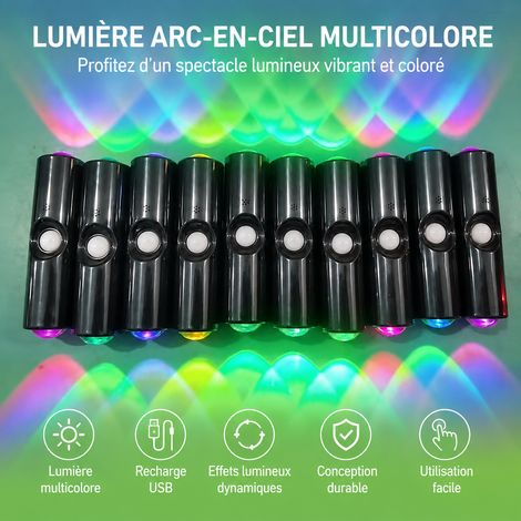 Lot de 2 Veilleuses LED Murales Noires RGB Rechargeables à Détecteur de Mouvement noir rgb 2 15,4 × 7,4 × 3,7 cm 130 g – Livraison gratuite