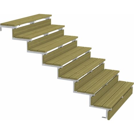 Plus Außentreppe Kiefer/Feuerverzinkt 7 Stufen 120 cm breit Außentreppe (1/3)