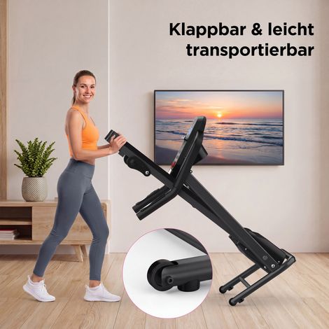 Tapis de course inclinable, 2,5 CV, petit tapis de course pour la maison, tapis de course électrique portable avec poignées, tapis de marche léger, tapis de course compact, tapis de marche avec poigné (1/4)
