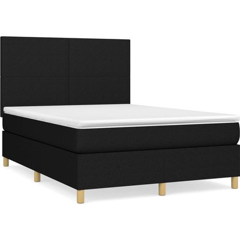 Maison Exclusive - Boxspringbett mit Matratze Schwarz 140x190 cm