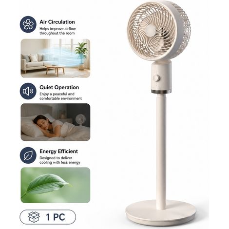 Circulateur d'Air Intelligent par Voix 47 x 26 x 33 cm - Ventilateur de Circulation Sur Pied Silencieux (1/5)