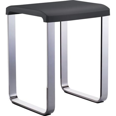 Smedbo LIVING - Duschhocker, Aluminium verchromt/Sitzfläche anthrazit FK416 (1/3)
