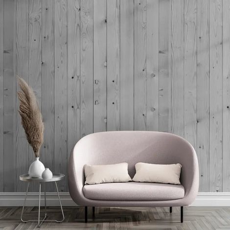 Papier Peint Bois - Planches Blanchies Scandinaves - 300 x 250 cm (1/2)