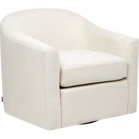 Swivel Armchair MAGNOR Fabric Light Beige