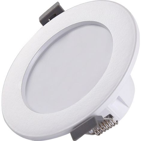 Lot de 4 spots encastrés LED 5W 8cm 3000K pour camping-car, bateau, fourgon, cuisine, salle de bain, armoire blanc chaud