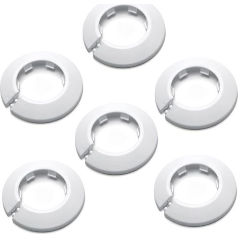 Lot de 6 cache-tuyaux, plastique PP, diamètre 40 mm, finition mate, pour tuyauterie eau et salle de bain (1/5)
