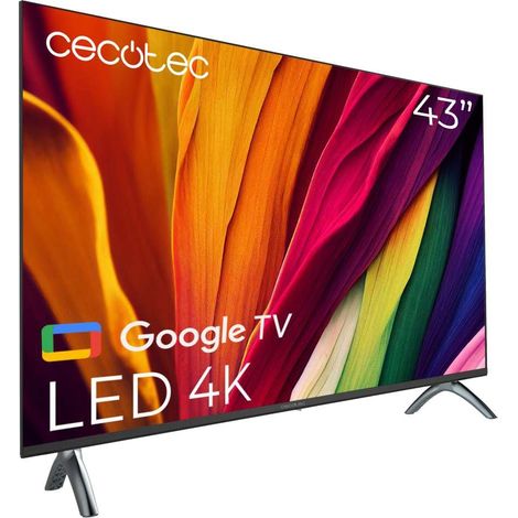Televisore LED da 43" con risoluzione 4K UHD, sistema operativo Google TV, Dolby Audio, HDMI 2.1, USB 3.0, HDR10, 16 Gb ROM, Google Voice Assistant e Chromecast.