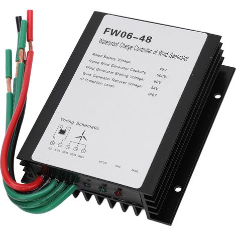 Régulateur Solaire Éolien 48V Led IP67 Étanche Auto Pour Éolienne 0 à 600w Boîtier Alu 10x8.5x3cm (1/5)