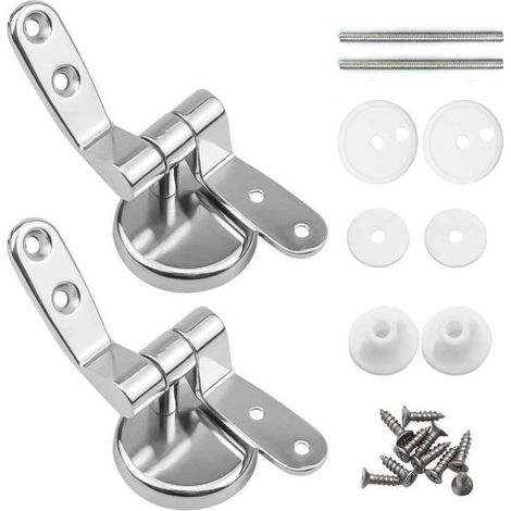 Charnières abattant WC - - Lot de 2 - Alliage de zinc - Antirouille - Fixation par le dessus (1/5)