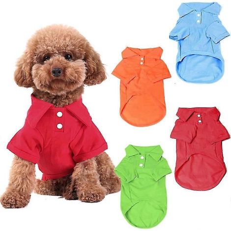 Paquete de 4 camisetas para perros Kingmas, camisetas para cachorros, ropa y conjuntos de ropa para mascotas. (1/5)