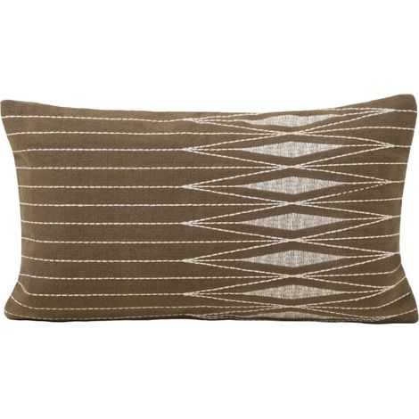 Housse de coussin en Toile de coton rebrodée d'un motif graphique ESRA (1/4)
