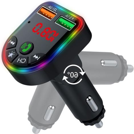 P5 Schnelllade-MP3-Player mit QC3.0, Bluetooth-Empfänger, USB-Stick und Ambientebeleuchtung fürs Auto -- (1/3)