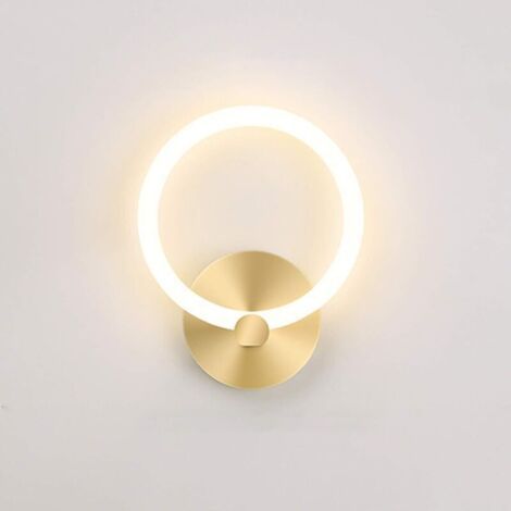 Applique d'intérieur Moderne en Or, Applique Murale LED Ronde Nordic Eye-Care, élégantes Lampes de Chevet à Abat-Jour en Acrylique, Blanc Chaud pour Restaurant de Chambre
