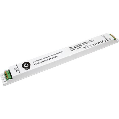 FTPC150V24-S-PCT-PDS: FTPC150V24-S-PCT-PDS: Alimentatore LED 24V/6.25A, custodia in plastica sottile, morsetti a pressione, di...