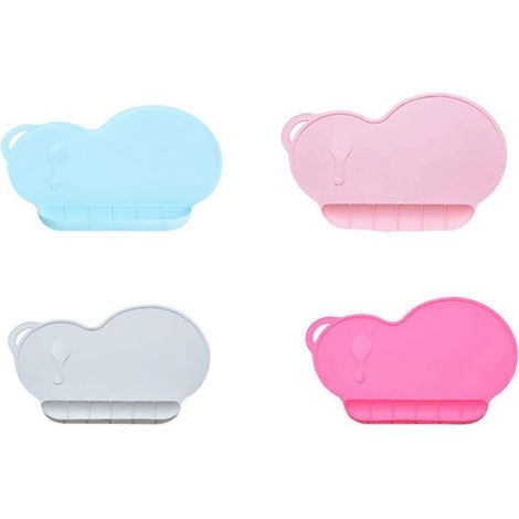 Sets de table en silicone pour bébé, roses, antidérapants et lavables, à motifs de dessins animés. (1/5)