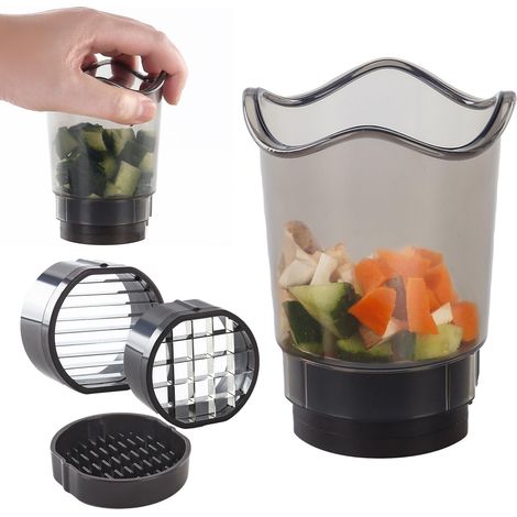Coupe-légumes multifonction manuel, trancheuse de fruits pomme banane fraise, gadget cuisine tasse coupe œufs légumes, 1 pièce noir (1/5)