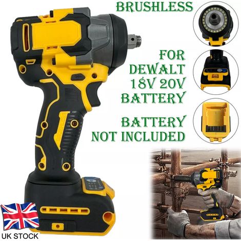 Clé à chocs sans fil 800 Nm pour batterie Dewalt 18 V, 1/2", électrique sans balais, Royaume-Uni (1/5)