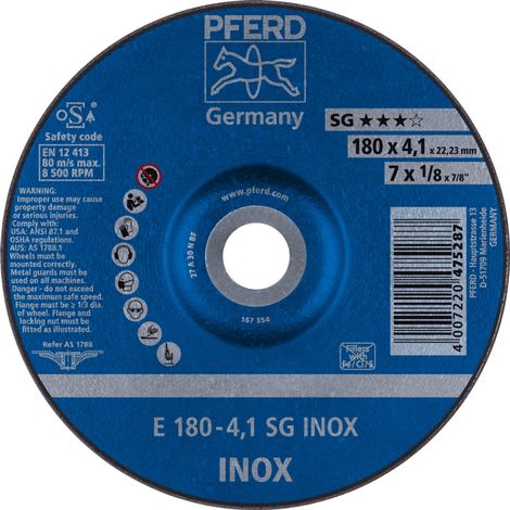 PFERD Schruppscheibe E 180x4,1x22,23 mm Leistungslinie SG INOX für Edelstahl (1/5)