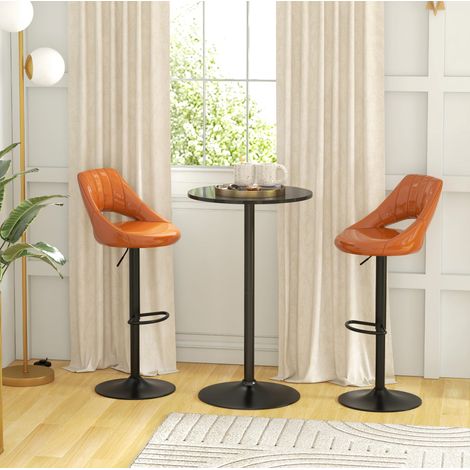 Mesa alta redonda para cocina y salon compacta negra OKMYHOME (1/4)