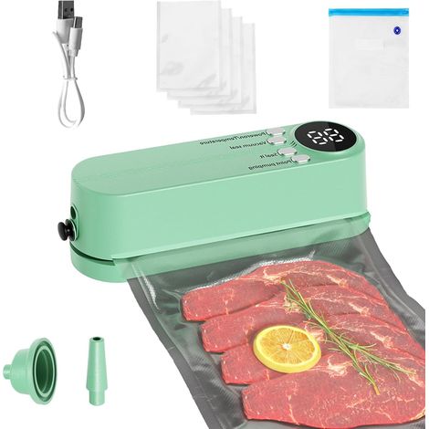 Dernier modèle 2025 de la machine à sceller sous vide Easilyous, mini machine à sceller sous vide sans fil 3 en 1, scelleuse de sacs portable sans fil rechargeable pour sachets de chips (1/5)