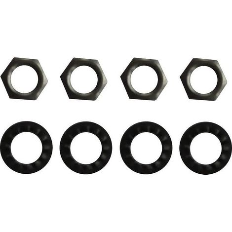 Unterlegscheiben 18mm mit Sechskantmuttern 15mm, 10x1, 4 Stück