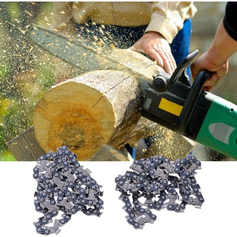 2 chaînes de tronçonneuse 20" 3/8" 72DL pour scie à essence (1/5)