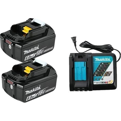 Akkus für Elektrowerkzeuge, wiederaufladbar, Li-Ion, kompatibel mit verschiedenen Modellen, 6.0Ahx2 LadegerätX1 (1/2)