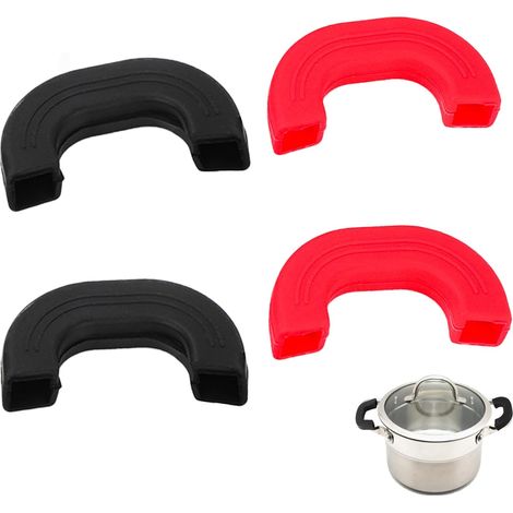 4 Pièces Poignées Lsolées Antidérapant, Support de Poignée en Silicone, Support de Poignée Chaude, Convient à la Plupart des Casseroles et Poêles Telles Que Les Marmites, Les Casseroles (1/5)