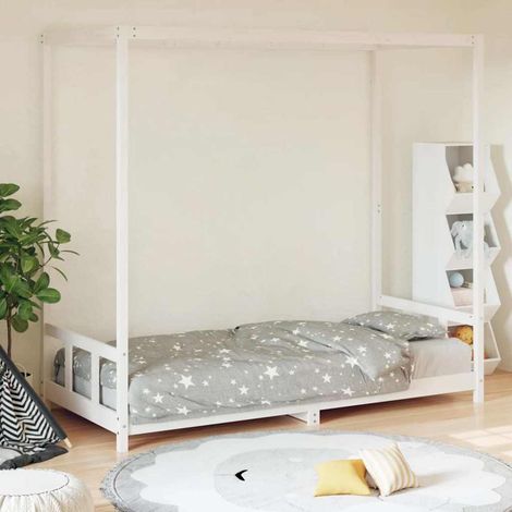 vidaXL Cadre de lit pour enfants blanc 90x190 cm bois de pin massif (1/5)