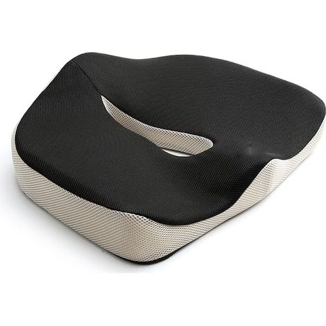 Cuscino ortopedico per sedile, cuscino con memory foam e gel rinfrescante, extra rigido per un supporto ottimale, rivestimento in rete traspirante, design ergonomico, ideale per ufficio, auto o casa,  (1/5)