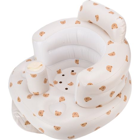 Canapé de salle de bain gonflable multifonctionnel en PVC pour bébé, protection dorsale, chaise haute pour manger et apprendre 3 (1/5)
