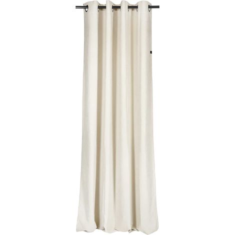 SCHÖNER WOHNEN Tenda a occhielli opaca PEACHY - 1 pezzo 130x250 cm, bianco sporco