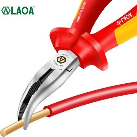 Isolierte Winkelzange, langer Seitenschneider für Elektriker, 20,6 cm, gebogene Spitzzange, 1000 V, LAOA (1/5)