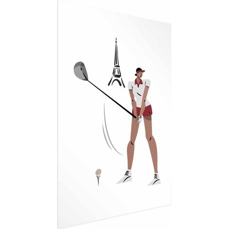Poster – Illustration eines Golfers vor dem Hintergrund des Eiffelturms (1/4)