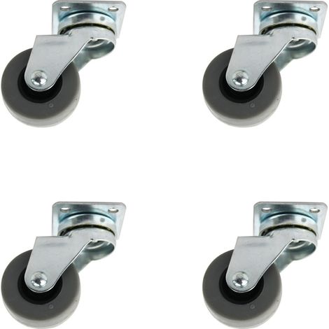 Möbelrollen 4er Set Hartgummi ø 40mm mit Anschraubplatte Transportrolle Metall