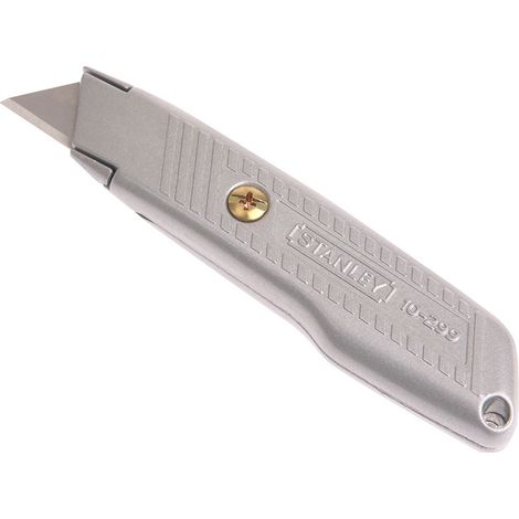 Lightweight Metal Knife with Fixed 50mm Blade and 3 Replacement Blades (Pack of 10)