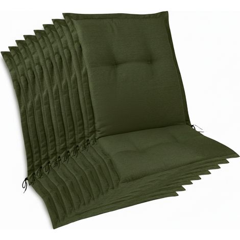 8er Set Premium Auflage Niedriglehner 105x50x7cm, Dunkelgrün