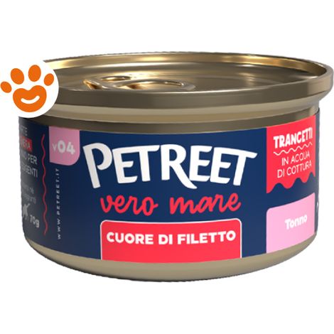 Petreet Vero Mare Cat Adult Cuore di Filetto di Tonno - Lattina 70 Gr -